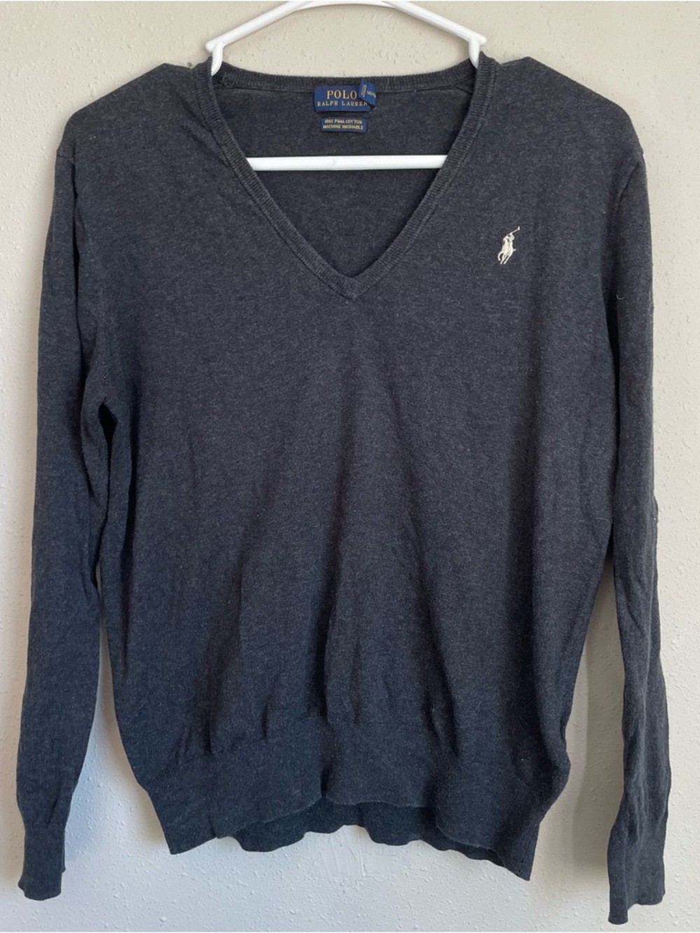 Ralph Lauren V-Neck Sweater in Charcoal